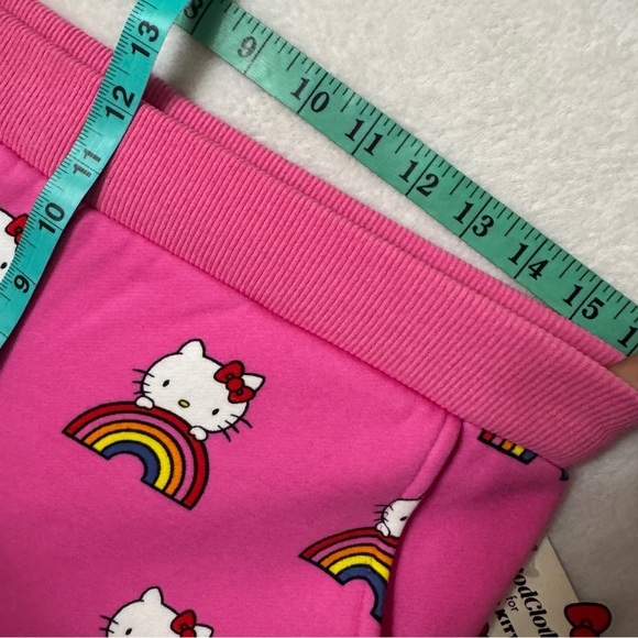 Modcloth X Hello Kitty sz M Sweatpants Joggers Pink Rainbow - Picture 5 of 5